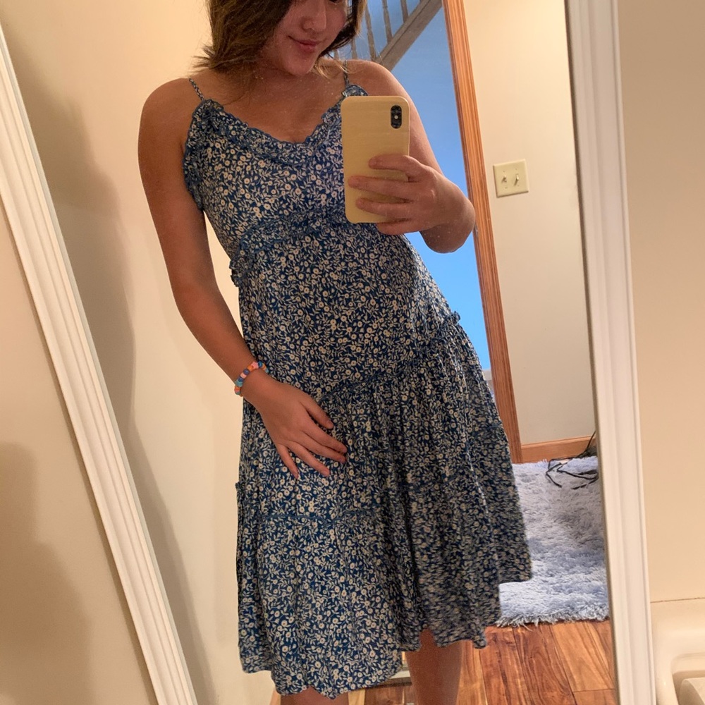 floral blue dress (urban outfitters)